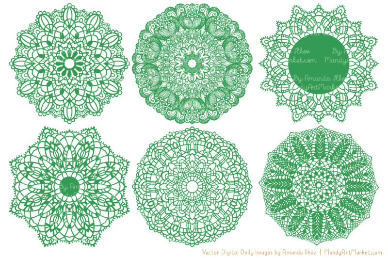 green-vector-lace-doilies