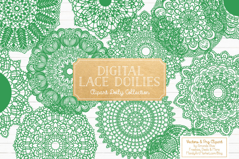 green-vector-lace-doilies