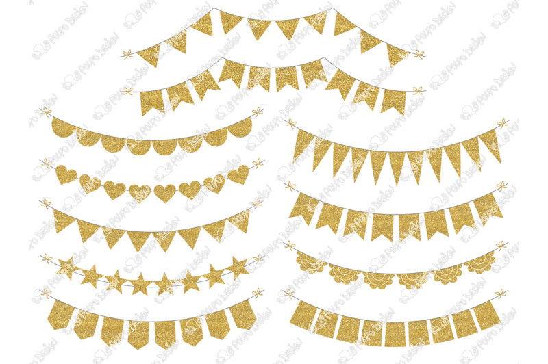 gold-glitter-bunting-banners-clipart