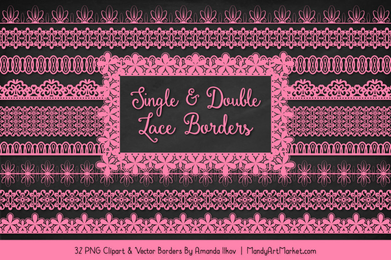 mixed-lace-clipart-borders-in-pink