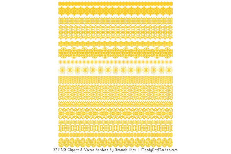 mixed-lace-clipart-borders-in-yellow