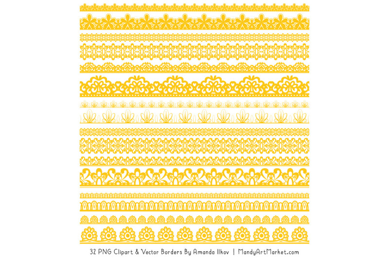 mixed-lace-clipart-borders-in-yellow