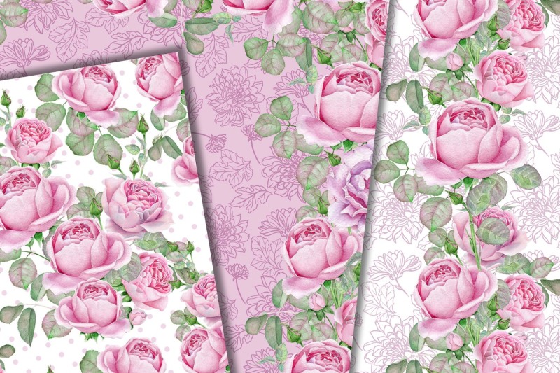 pink-roses-paper-pack