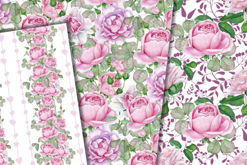 pink-roses-paper-pack