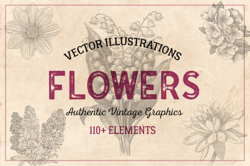 110-vintage-flowers-and-plants-vectors