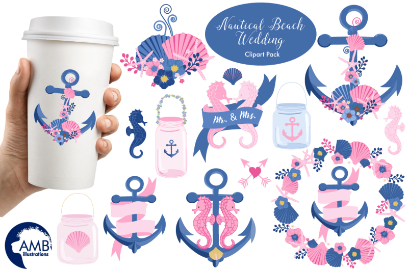 nautical-beach-wedding-graphic-illustration-clipart-amb-1393