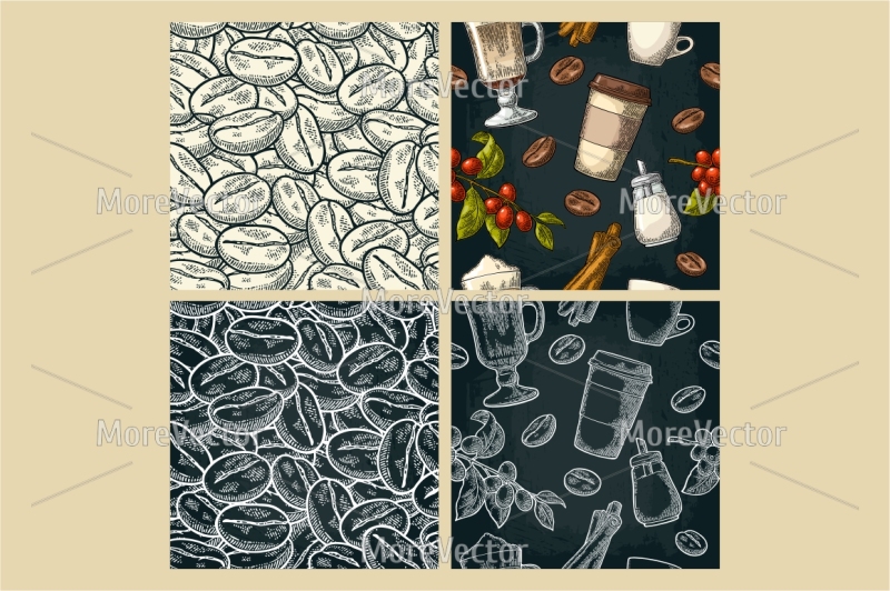 set-poster-menu-engraving-pattern-template-advertising-with-coffee