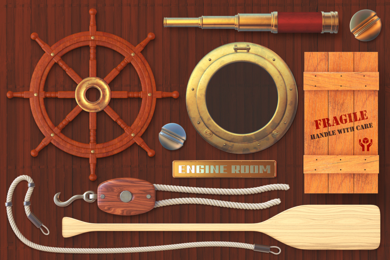 isolated-nautical-items