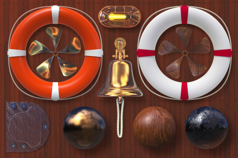 isolated-nautical-items