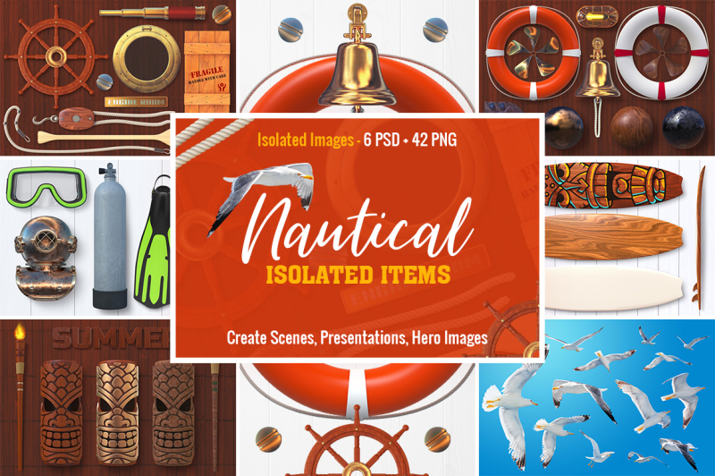 isolated-nautical-items