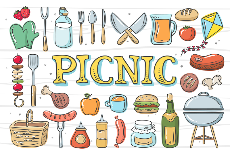 picnic-hand-drawn-elements
