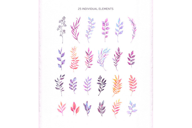 watercolor-wonderful-leaves-violet