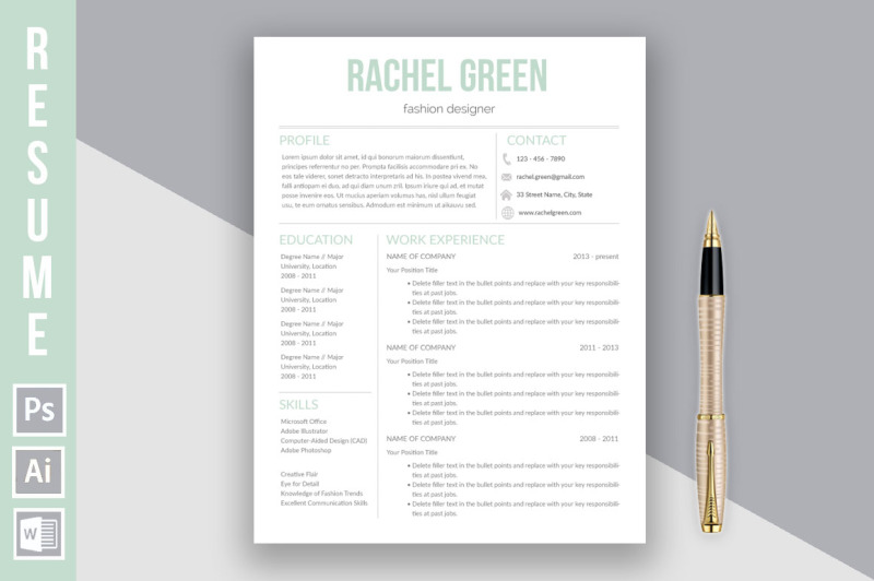 resume-template-rachel-green