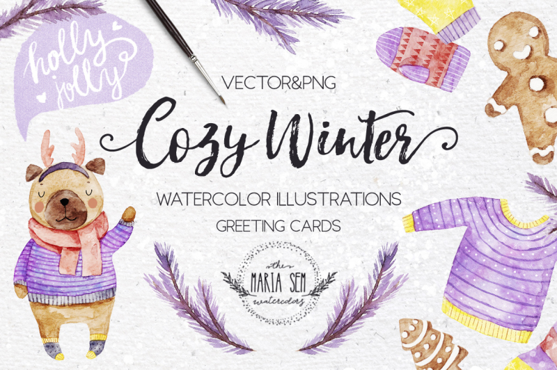 cozy-winter-watercolor-illustrations