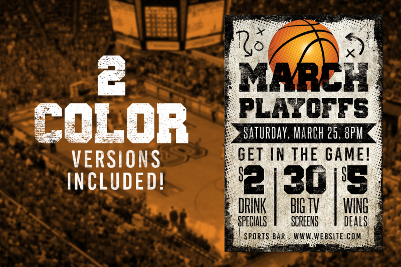 chalk-march-basketball-flyer