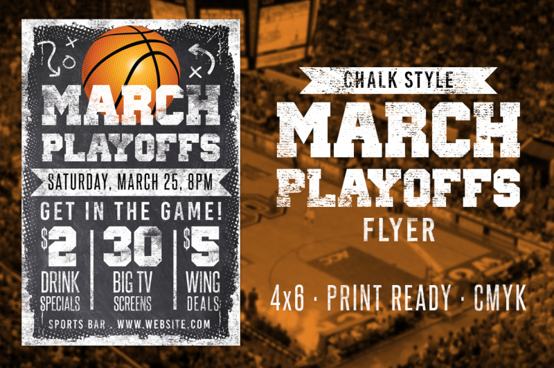 chalk-march-basketball-flyer