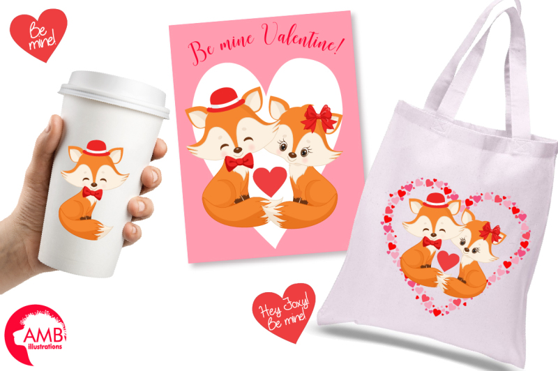 valentine-fox-cliparts-graphics-illustrations-amb-1582