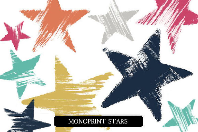 monoprint-stars-clipart-and-brushes