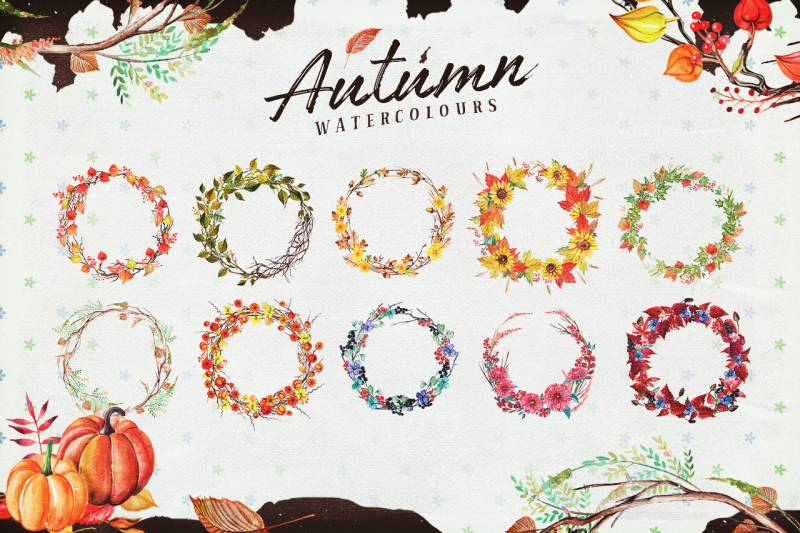 autumn-watercolour-wreaths-and-clipart