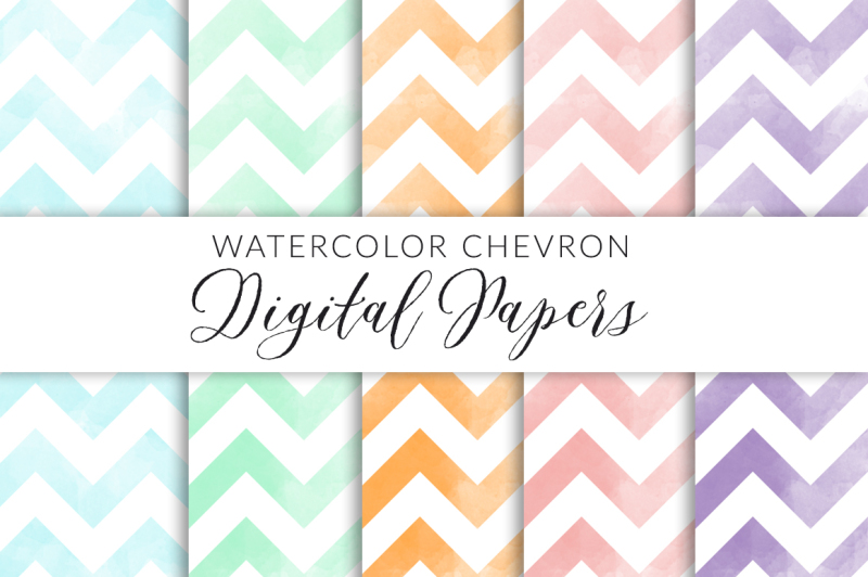 watercolor-chevron-digital-paper