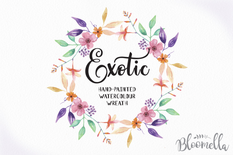 hand-painted-watercolour-clip-art-floral-wreath-exotic