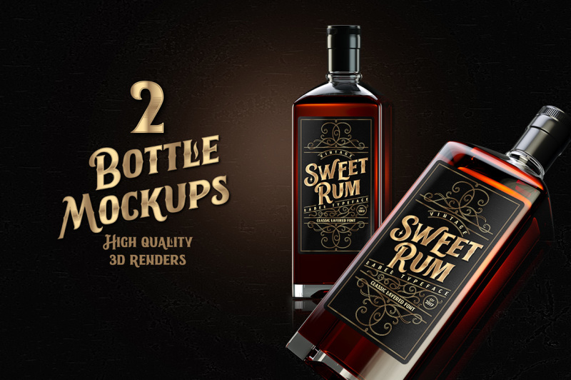 Sweet Rum Font, Label, Mockup! By Gleb & Natasha Guralnyk TheHungryJPEG
