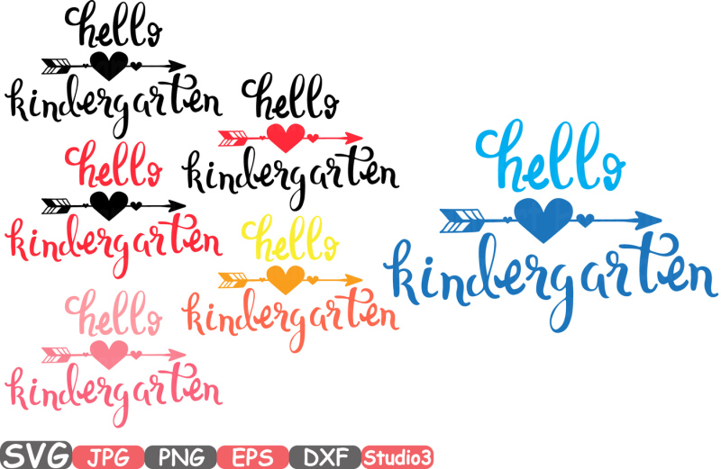 Hello Kindergarten Monogram Silhouette SVG Cutting Files ...