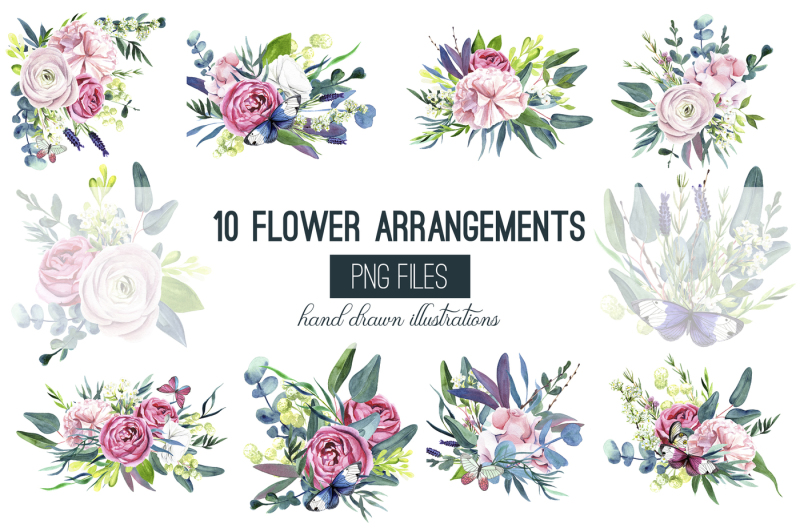 watercolour-tender-flowers-arrangements