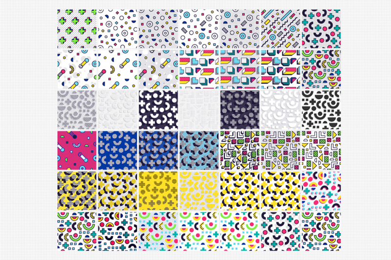 42-memphis-seamless-patterns-set
