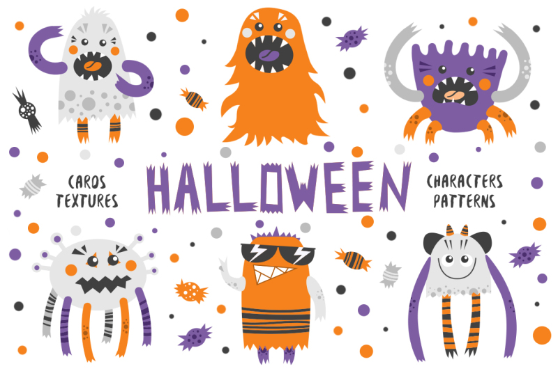 halloween-monsters-and-patterns