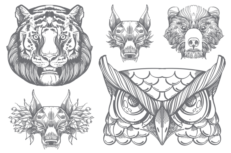 wild-animals-and-geometric-symbols