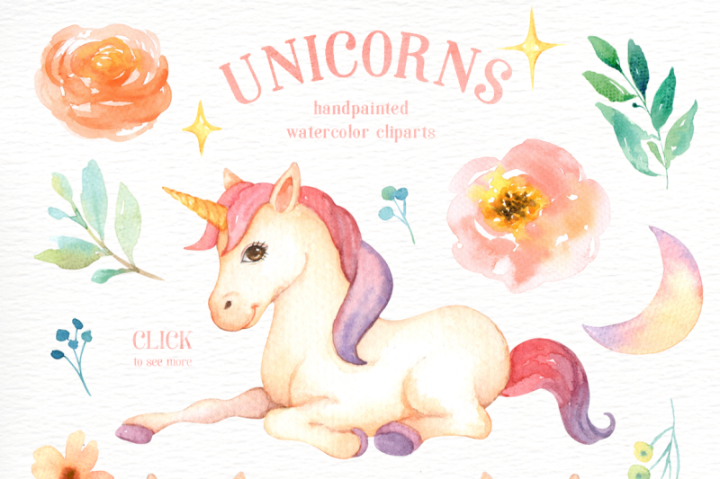 unicorns-watercolor-clip-art