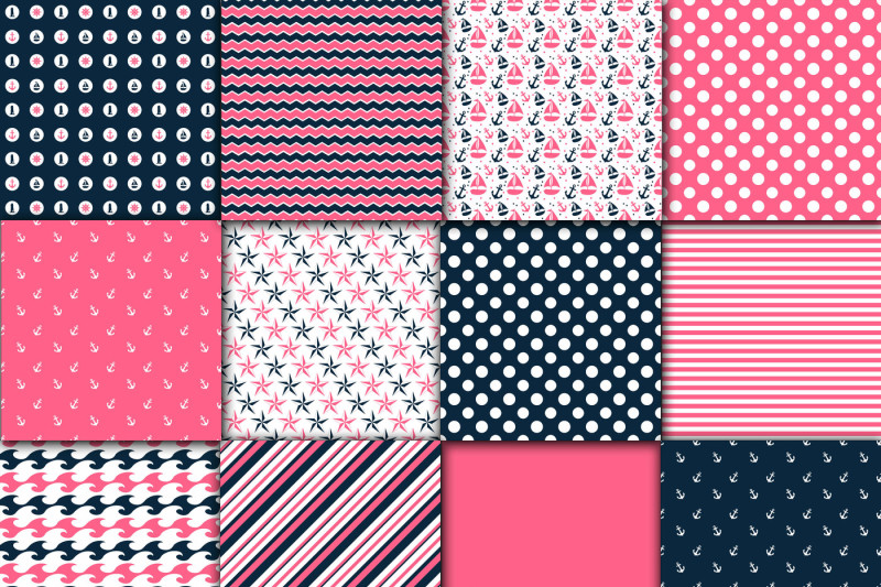 pink-and-navy-nautical-designs-digital-paper