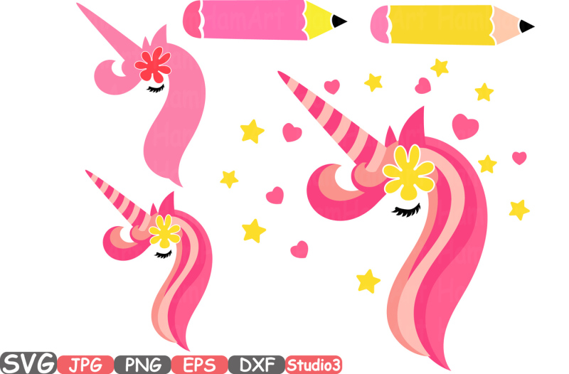 Download Flower Unicorn Kindergarten Silhouette SVG Cutting Files ...