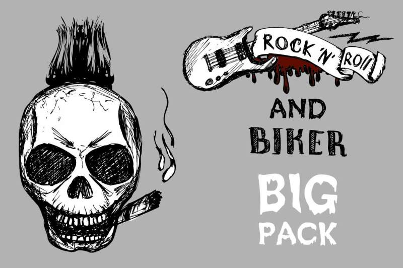 skull-biker-and-rock-elements