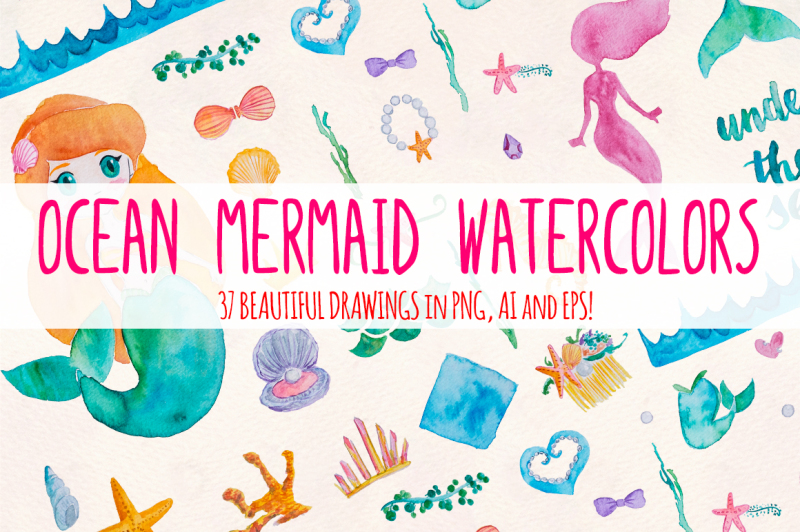 37-mermaid-and-ocean-watercolor-graphics