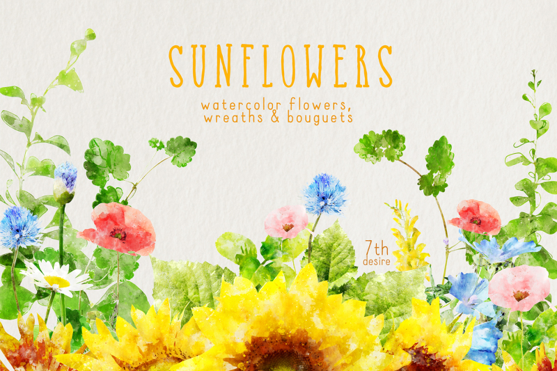 watercolor-sunflowers