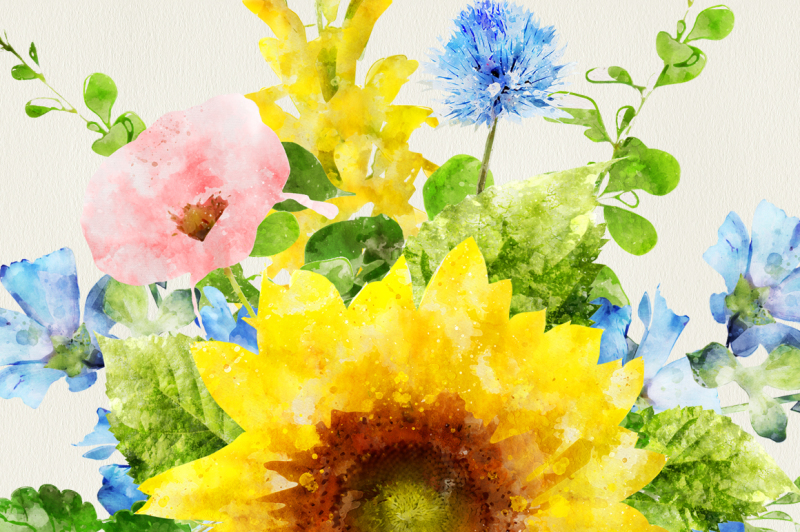 watercolor-sunflowers