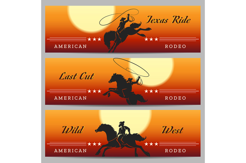 rodeo-cowboy-banner-set