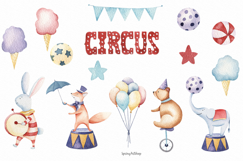 circus-animals-watercolor-clipart-festive-clipart