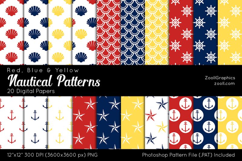 nautical-red-blue-and-yellow-digital-papers
