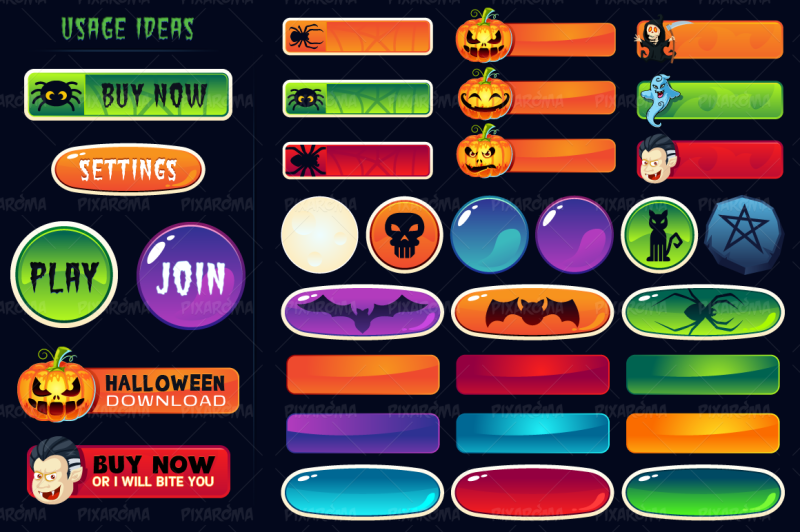 halloween-buttons-for-web-and-games