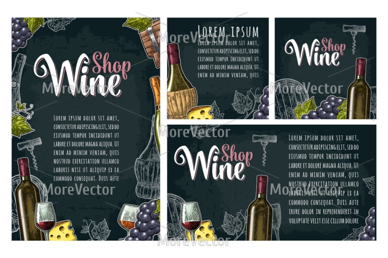 set-posters-pattern-and-engraving-illustration-wine-brandy-champagne