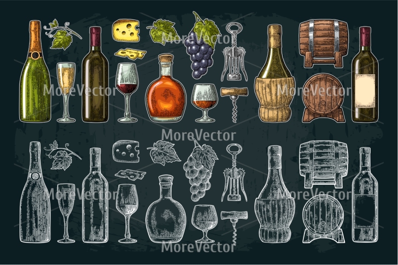 set-posters-pattern-and-engraving-illustration-drinks-made-from-grapes-wine-brandy-champagne-vineyard