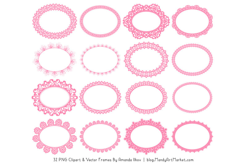 mixed-lace-round-frames-in-pink