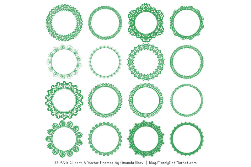 mixed-lace-round-frames-in-green
