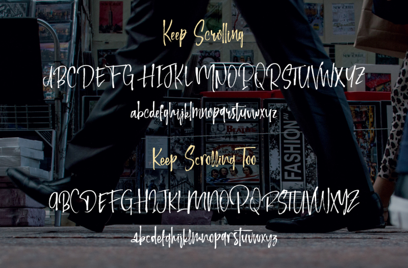 keep-scrolling-handwritten-font