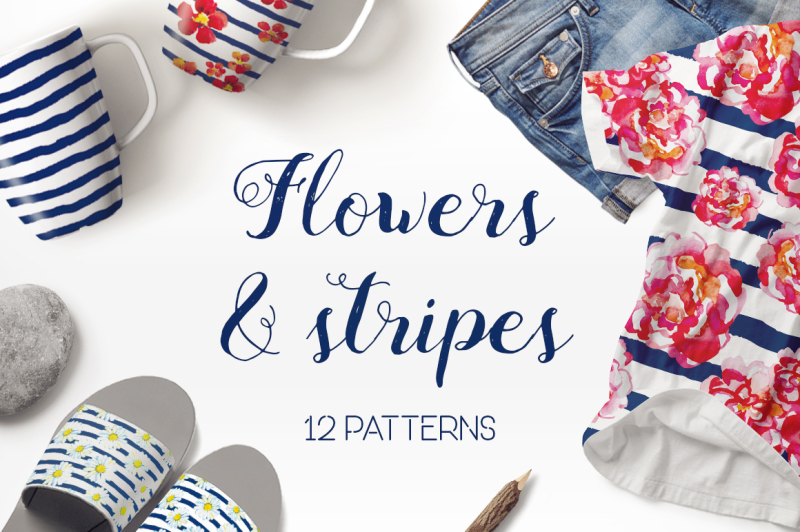 flowers-and-stripes-12-patterns