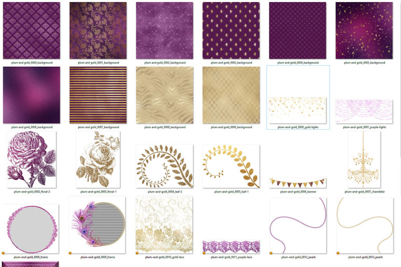 plum-purple-and-gold-graphics