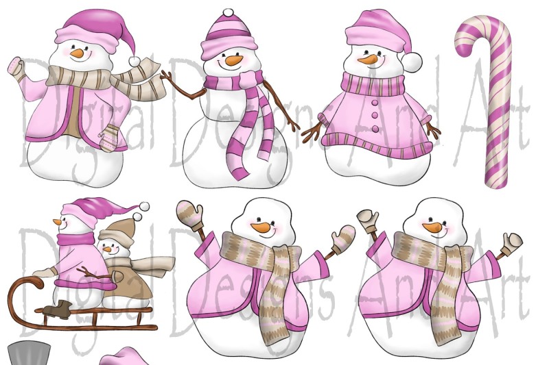 cute-pink-snowman